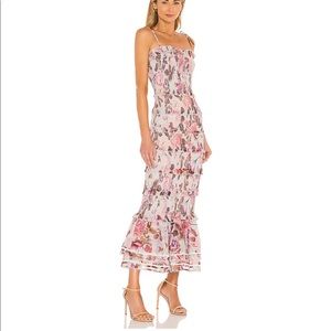 V Chapman Geranium MIDI Dress in garden rose